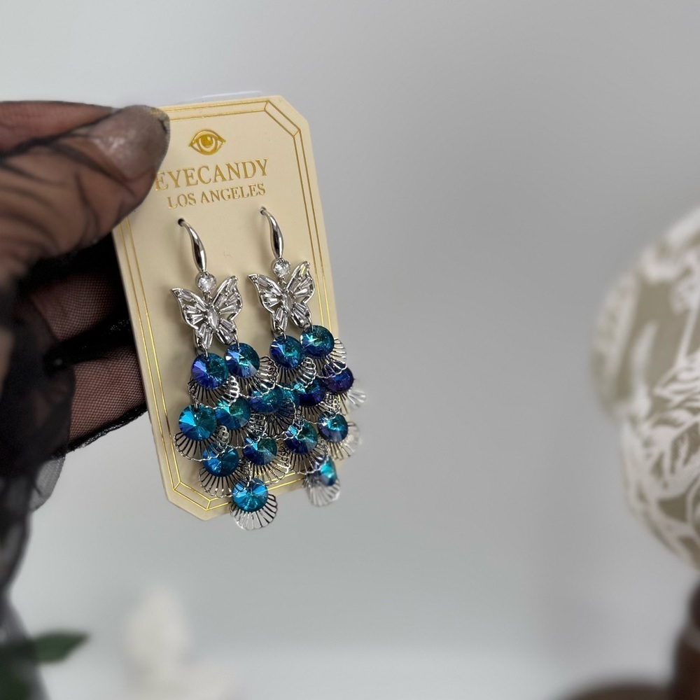 EyeCandy Los Angeles Statement Butterfly Earrings - Picture 9 of 9